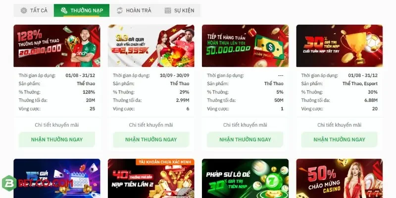 Nhận khuyến mãi chào mừng hấp dẫn khi đăng ký BBET